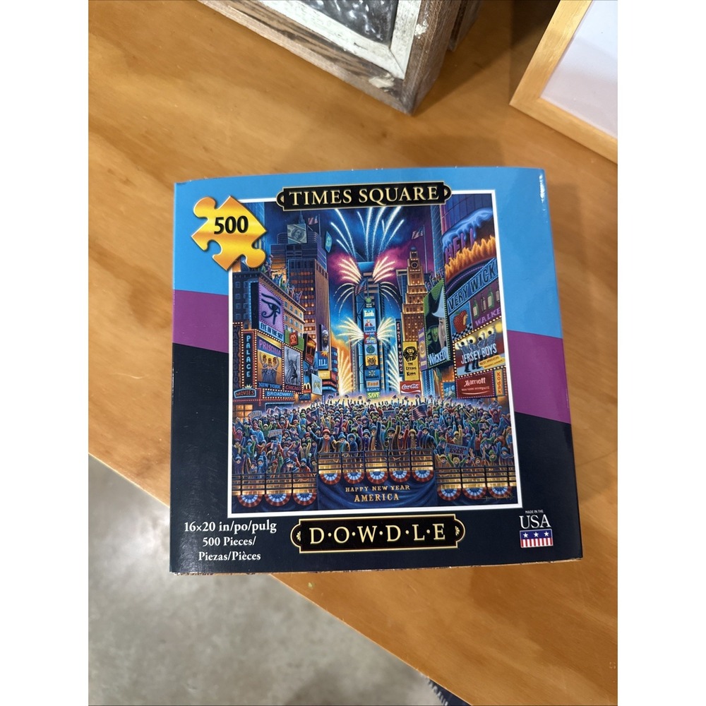 Times Square 1000 Piece Jigsaw Puzzle Dowdle Folk Art New Year's Eve NYC Sealed